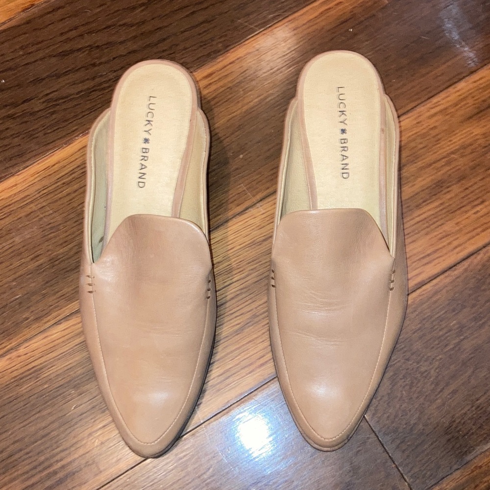 Lucky Brand Beige Leather Slip-On Shoes
